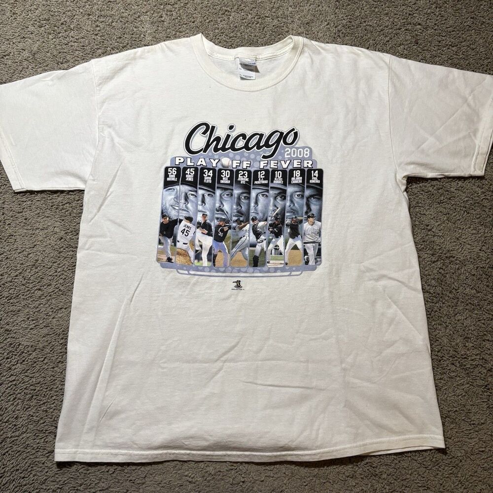 Vintage Chicago White Sox Graphic T-Shirt Mens XL 2008 Playoff Fever Gildan